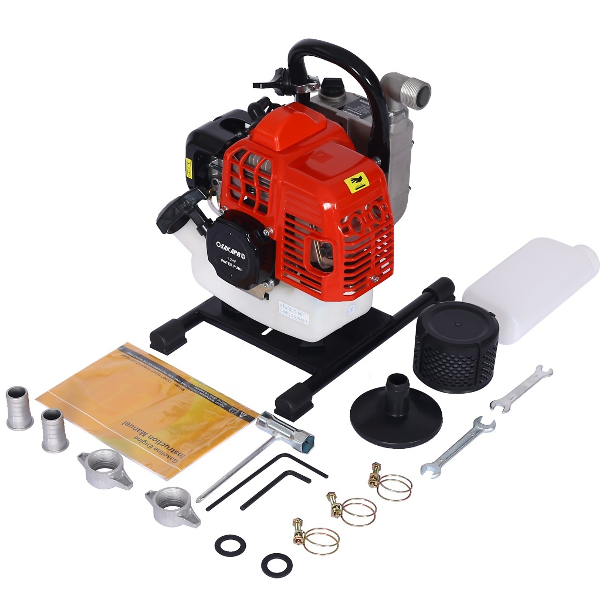 Osakapro Gas Powered Water Pump — 1.2 HP, 33cc, 20 GPM, 98ft. Suction Lift, 1in. Inlet/Outlet, Model# BAC-W46541459